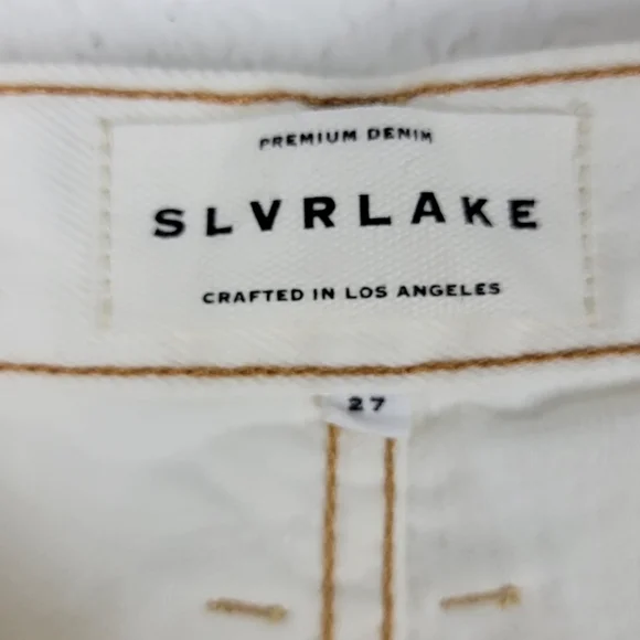 NWT SLVRLAKE Eva Jeans Super Wide Leg High Waisted White 27 - Picture 9 of 11